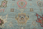 13x15 Light Blue and Gray Turkish Oushak Rug