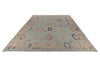 13x15 Light Blue and Gray Turkish Oushak Rug