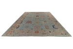 13x15 Light Blue and Gray Turkish Oushak Rug