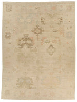 12x16 Ivory and Brown Turkish Oushak Rug