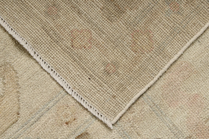 12x16 Ivory and Brown Turkish Oushak Rug