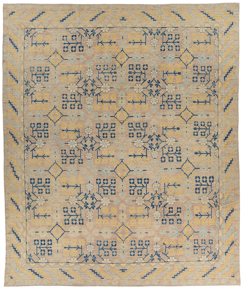 12x15 Gray and Gray Turkish Oushak Rug