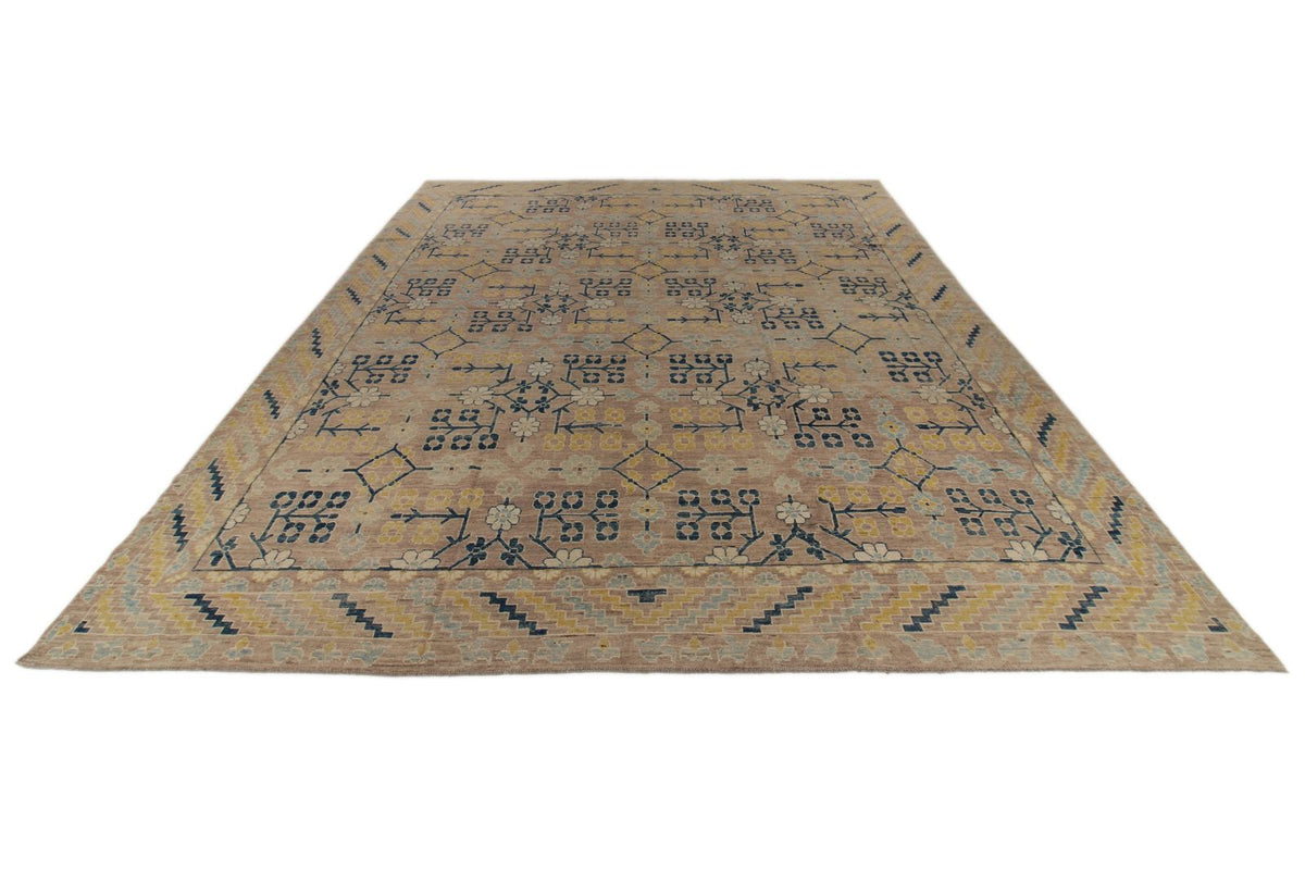 12x15 Gray and Gray Turkish Oushak Rug