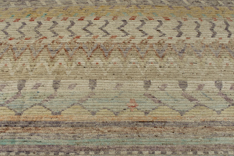 14x17 Ivory and Multicolor Turkish Tribal Rug