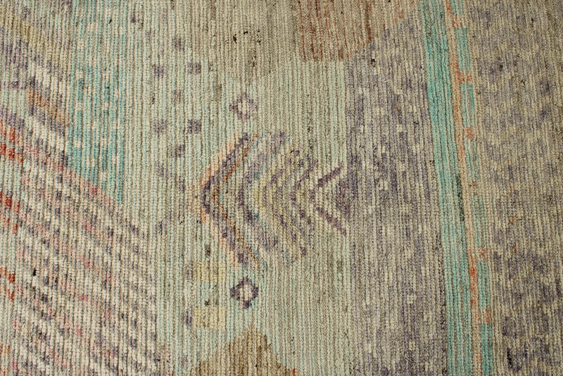 14x17 Ivory and Multicolor Turkish Tribal Rug