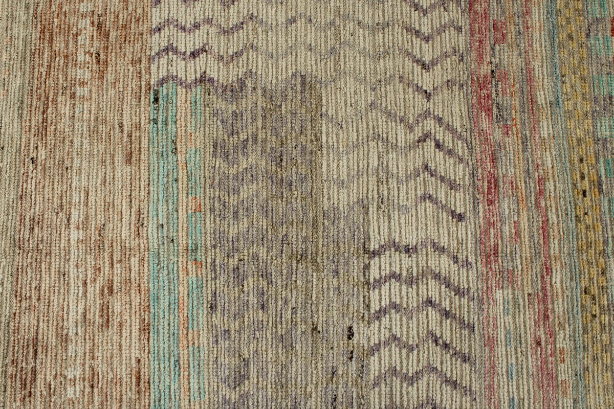 14x17 Ivory and Multicolor Turkish Tribal Rug