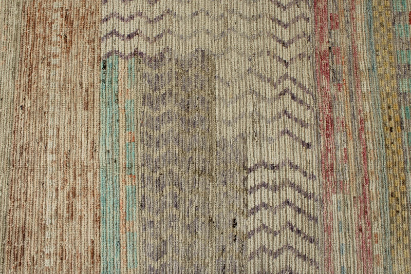 14x17 Ivory and Multicolor Turkish Tribal Rug