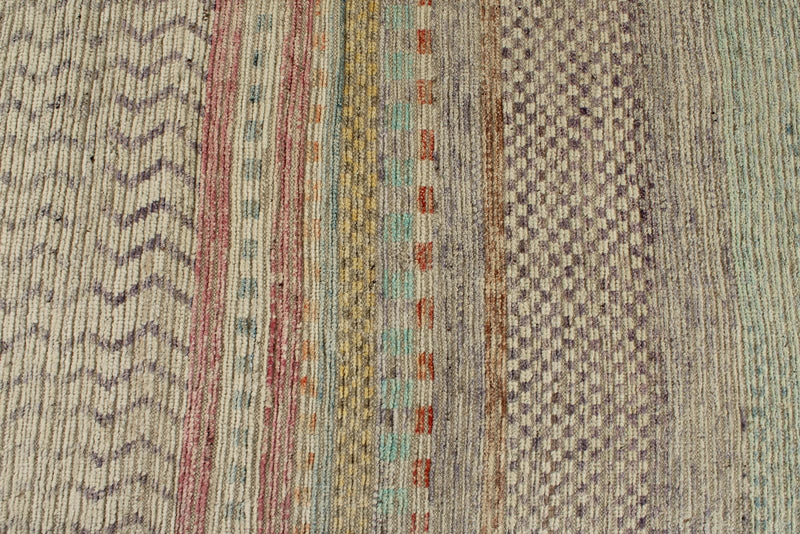 14x17 Ivory and Multicolor Turkish Tribal Rug