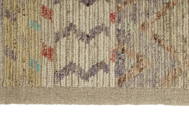 14x17 Ivory and Multicolor Turkish Tribal Rug