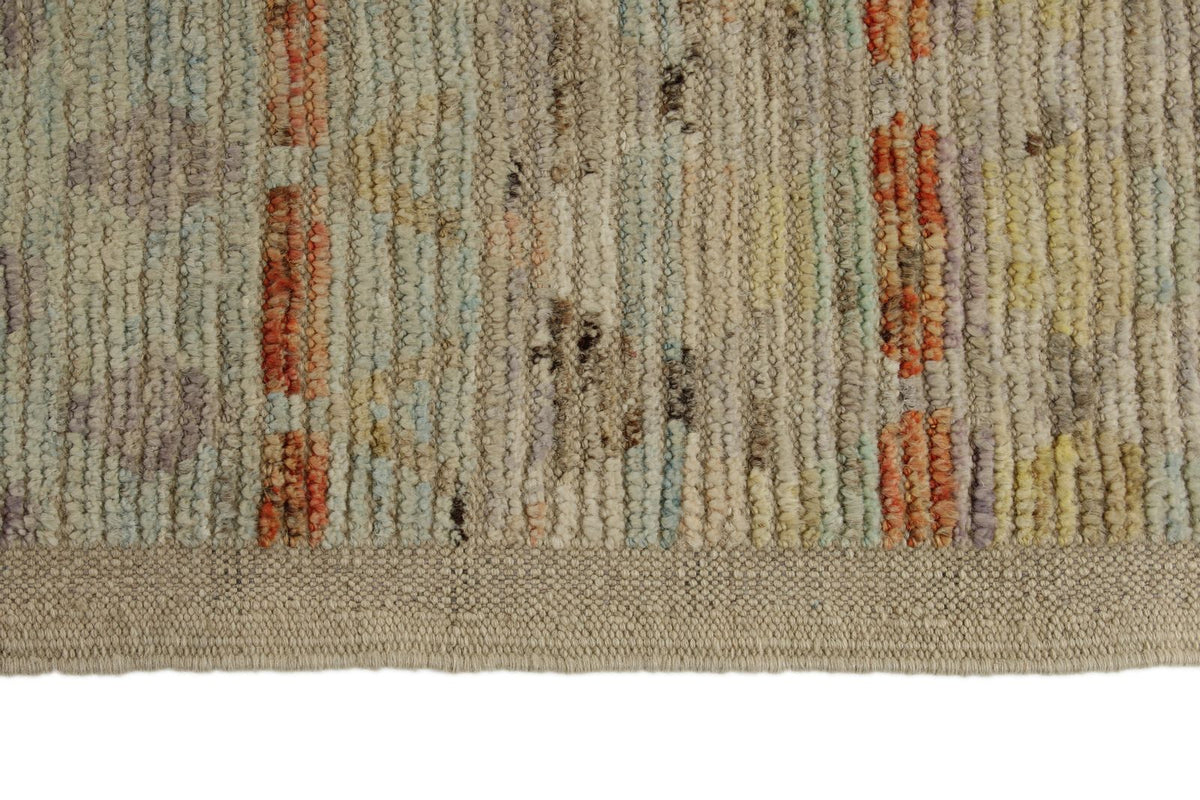 14x19 Ivory and Multicolor Turkish Tribal Rug