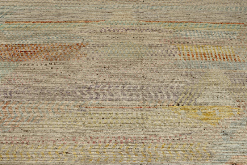 14x19 Ivory and Multicolor Turkish Tribal Rug