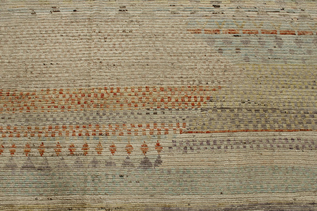 14x19 Ivory and Multicolor Turkish Tribal Rug