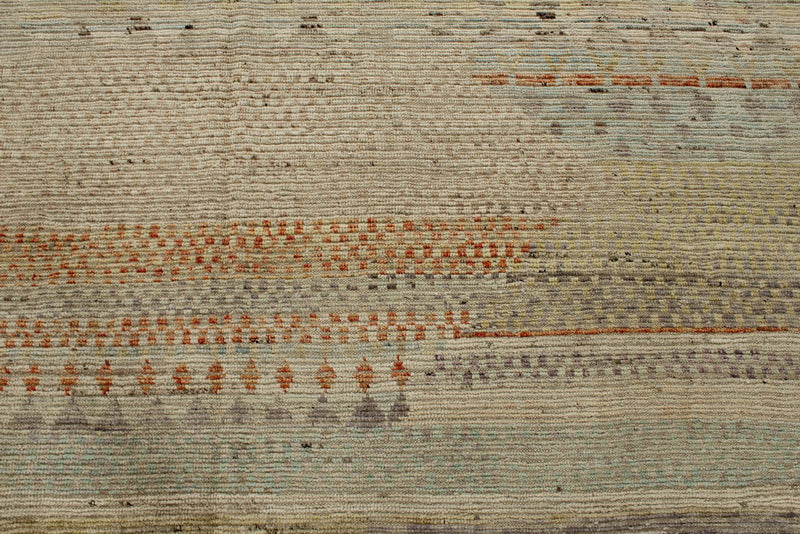 14x19 Ivory and Multicolor Turkish Tribal Rug