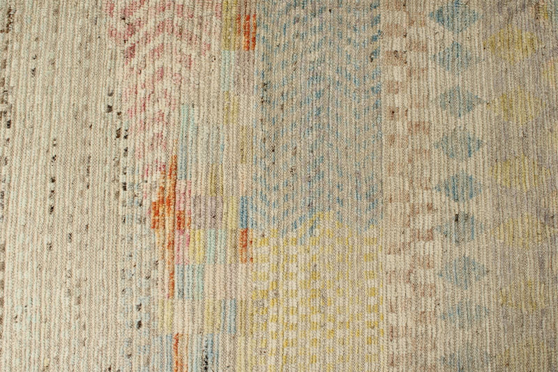 14x19 Ivory and Multicolor Turkish Tribal Rug