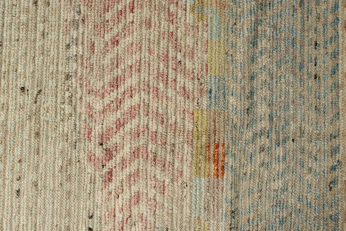 14x19 Ivory and Multicolor Turkish Tribal Rug
