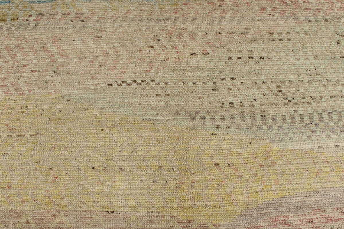 14x19 Ivory and Multicolor Turkish Tribal Rug