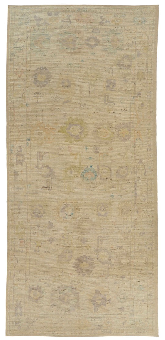 8x18 Ivory Turkish Oushak Runner