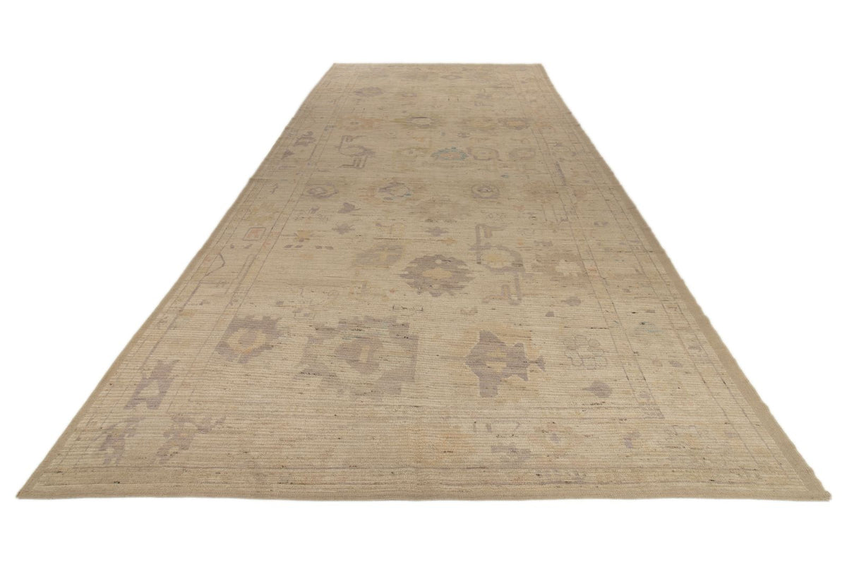 8x18 Ivory Turkish Oushak Runner