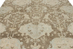 10x14 Brown and Ivory Turkish Oushak Rug