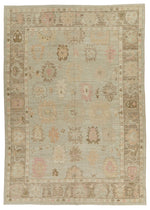 10x14 Gray and Brown Turkish Oushak Rug