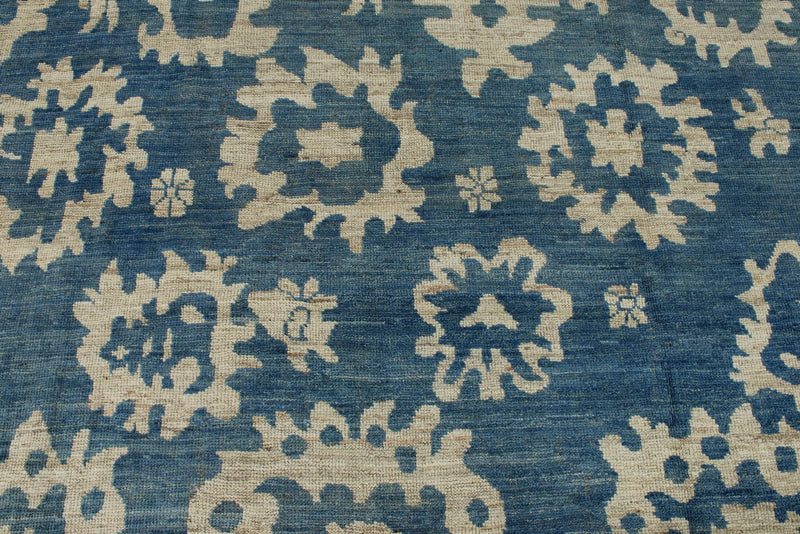 10x15 Light Blue and Ivory Turkish Oushak Rug