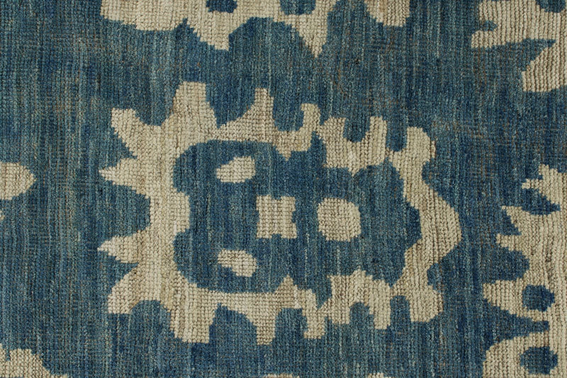 10x15 Light Blue and Ivory Turkish Oushak Rug