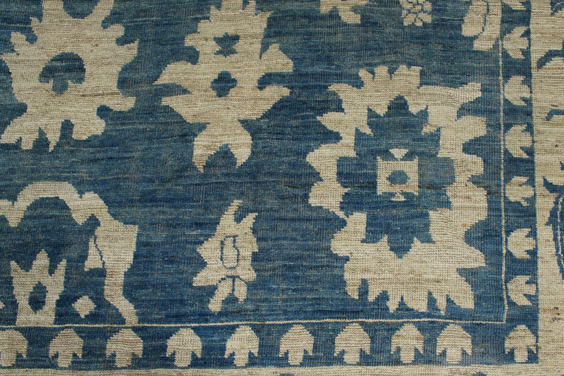 10x15 Light Blue and Ivory Turkish Oushak Rug