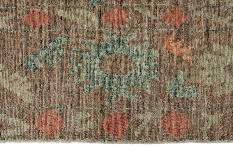 11x14 Brown and Multicolor Turkish Oushak Rug