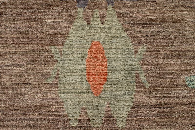 11x14 Brown and Multicolor Turkish Oushak Rug