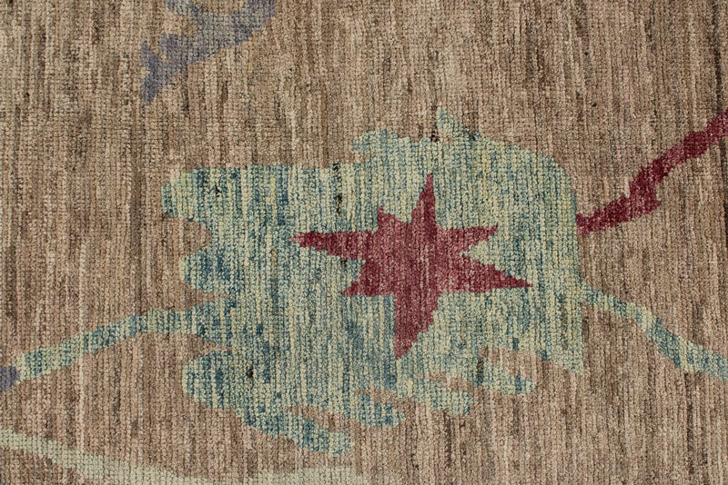 11x14 Brown and Multicolor Turkish Oushak Rug