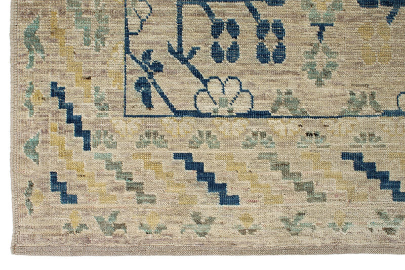 10x14 Ivory and Light Blue Turkish Oushak Rug