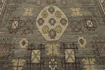 9x14 Gray and Ivory Turkish Oushak Rug