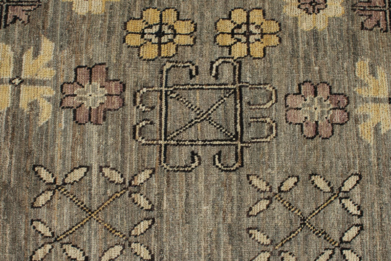 9x14 Gray and Ivory Turkish Oushak Rug