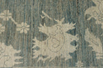 10x14 Blue and Ivory Turkish Oushak Rug