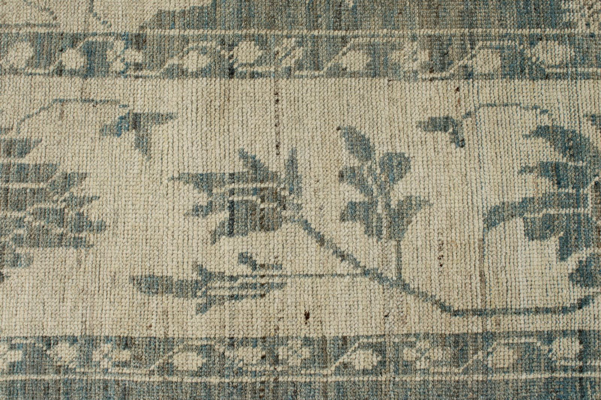 10x14 Blue and Ivory Turkish Oushak Rug