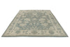 10x14 Blue and Ivory Turkish Oushak Rug