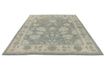 10x14 Blue and Ivory Turkish Oushak Rug