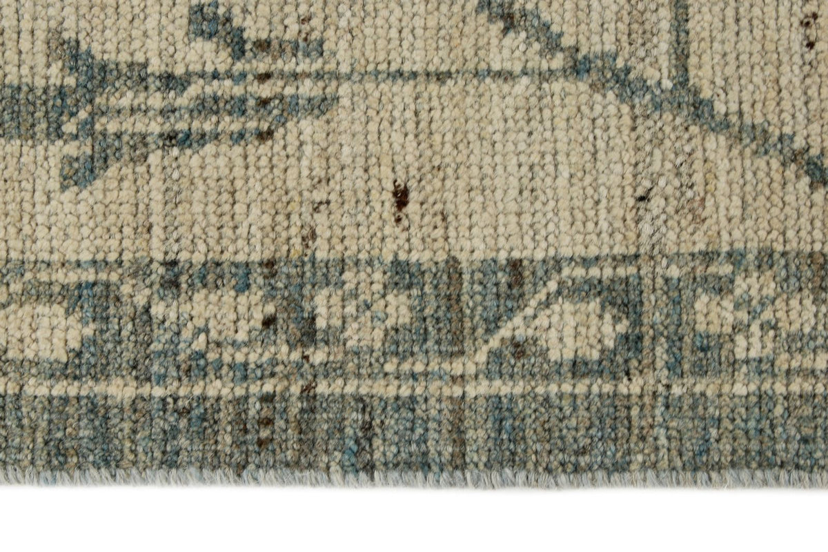 10x14 Blue and Ivory Turkish Oushak Rug