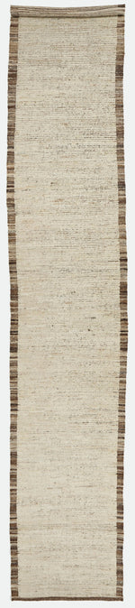 3x18 Ivory and Brown Anatolian Tribal Runner