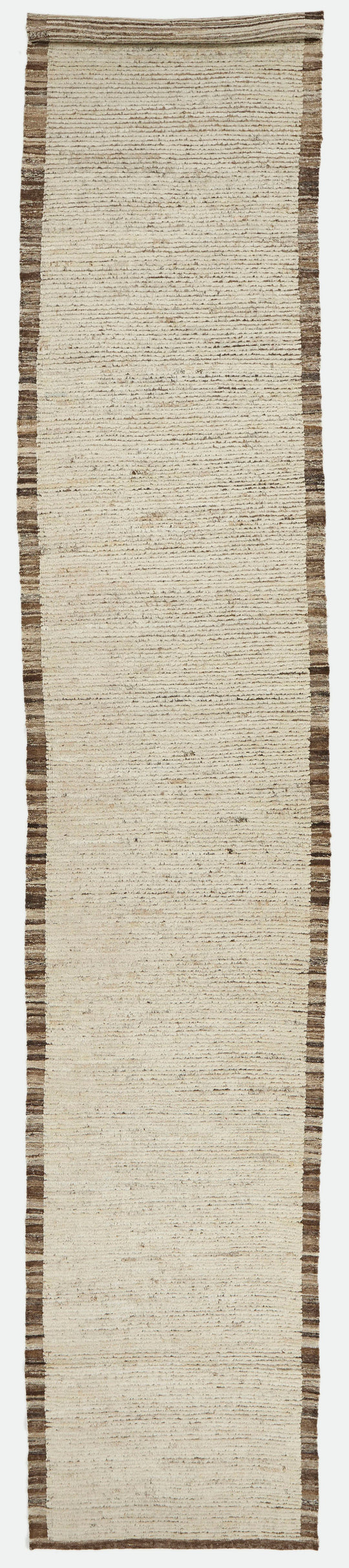 3x18 Ivory and Brown Anatolian Tribal Runner