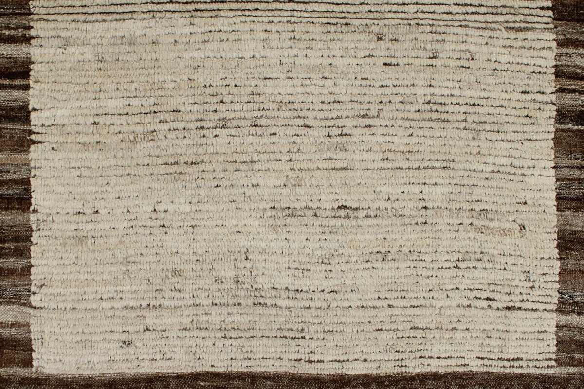 3x18 Ivory and Brown Anatolian Tribal Runner