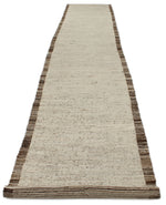 3x18 Ivory and Brown Anatolian Tribal Runner