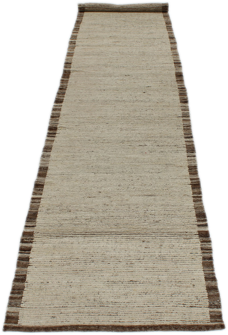 3x18 Ivory and Brown Anatolian Tribal Runner