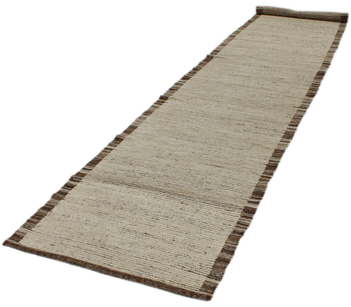 3x18 Ivory and Brown Anatolian Tribal Runner