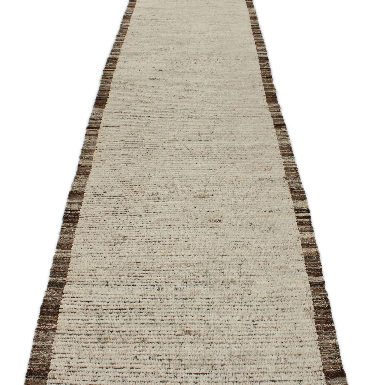 3x18 Ivory and Brown Anatolian Tribal Runner