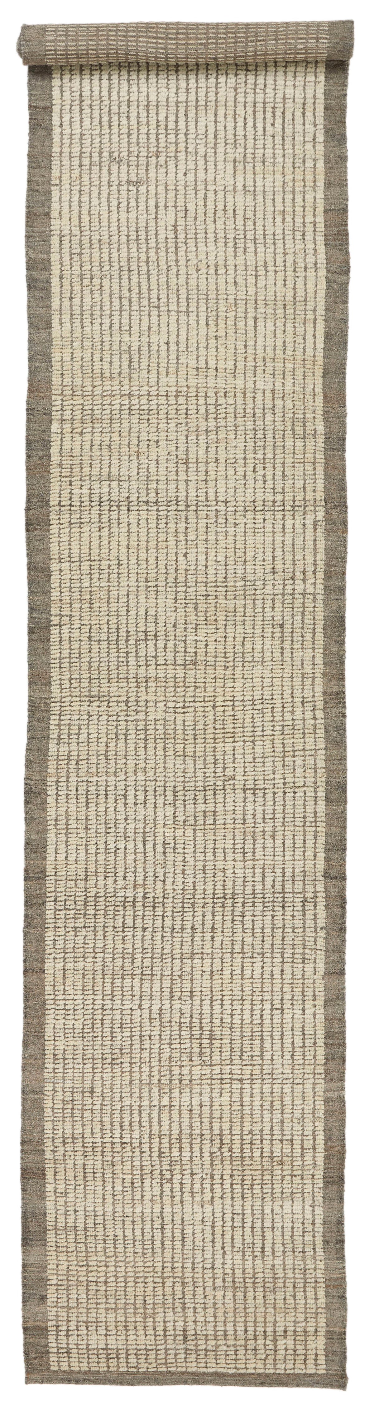 3x18 Ivory and Brown Anatolian Traditional Runner