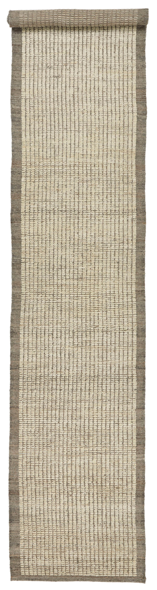 3x18 Ivory and Brown Anatolian Traditional Runner