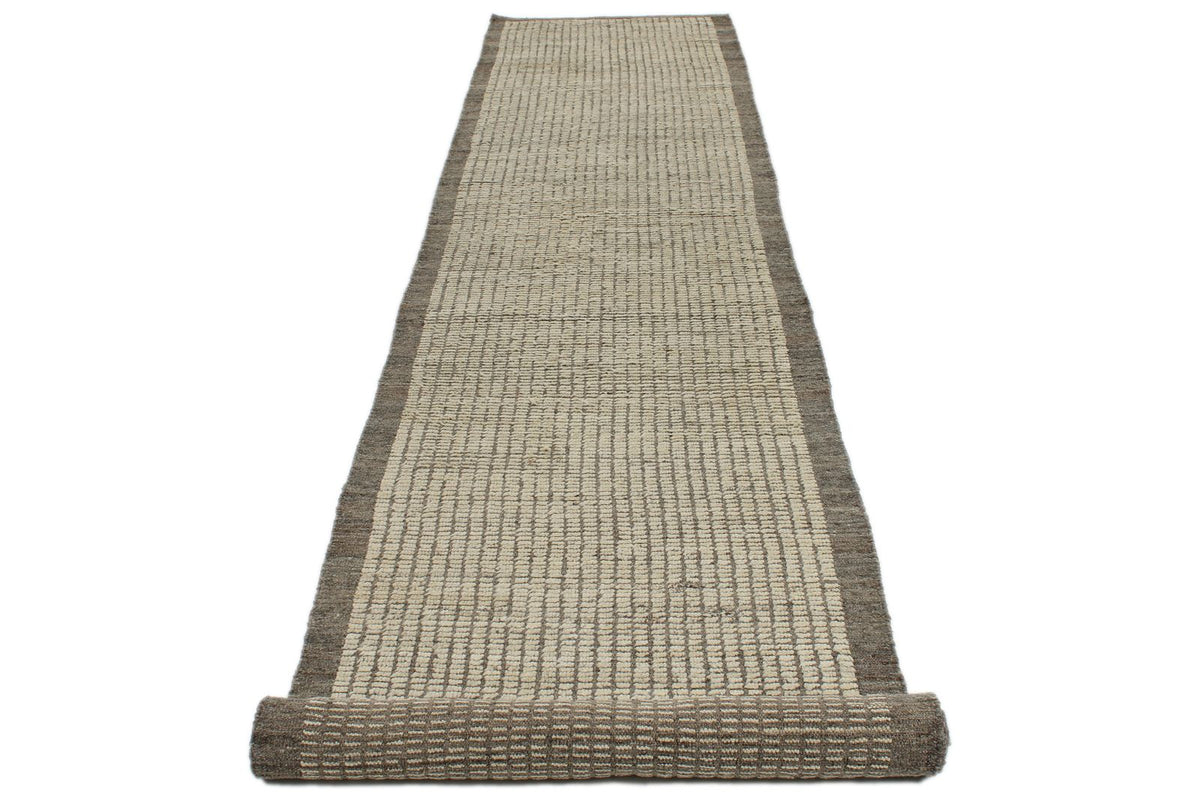 3x18 Ivory and Brown Anatolian Traditional Runner