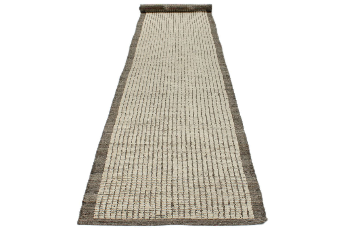 3x18 Ivory and Brown Anatolian Traditional Runner