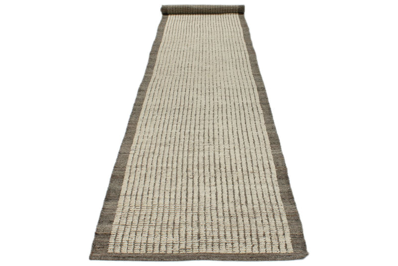 3x18 Ivory and Brown Anatolian Traditional Runner